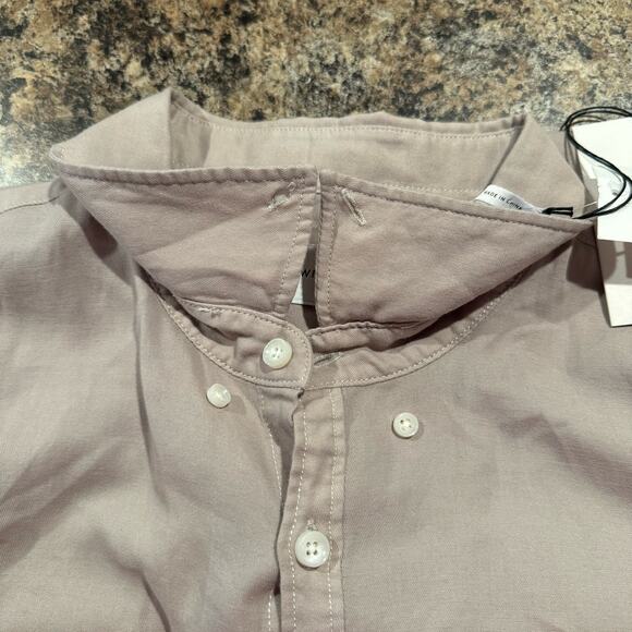 NWT BLDWN Mens Shirt Minimalist Workwear Neutral Button Down Flint Gray Large - Picture 6 of 8